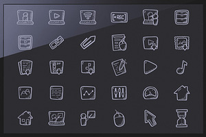 E-Learning Hand Drawn Icons