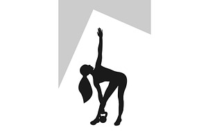 Fitness woman stretching with, an Illustration by okskukuruza