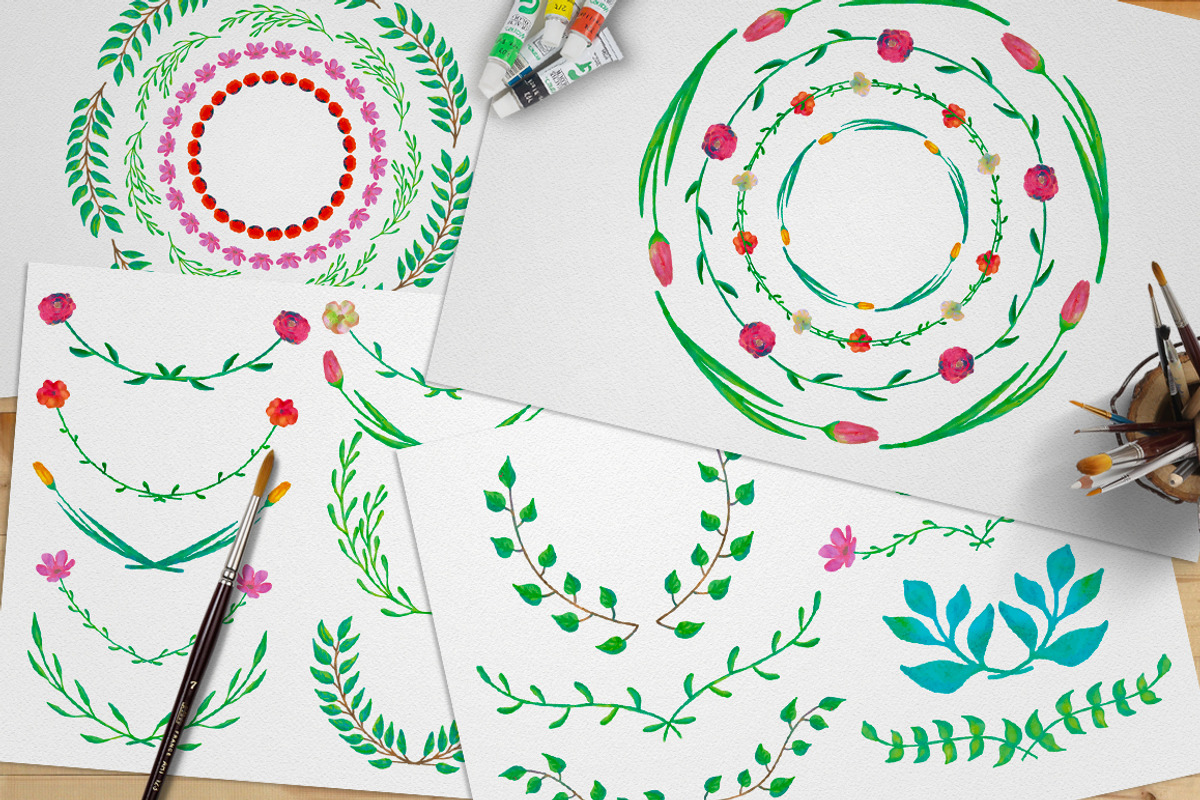 Watercolor Art & Pattern Brushes preview 5