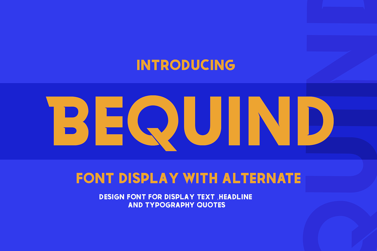 BEQUIND display font Bold and style preview 2