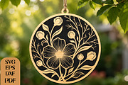 Round Layered Floral Wall Art Design, an Object Graphic by DreamCafeArt (Thumbnail 1 of 3)