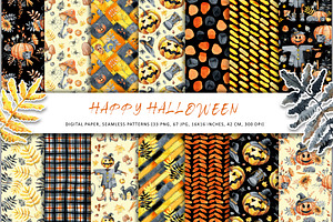 Happy Halloween Watercolor Clipart