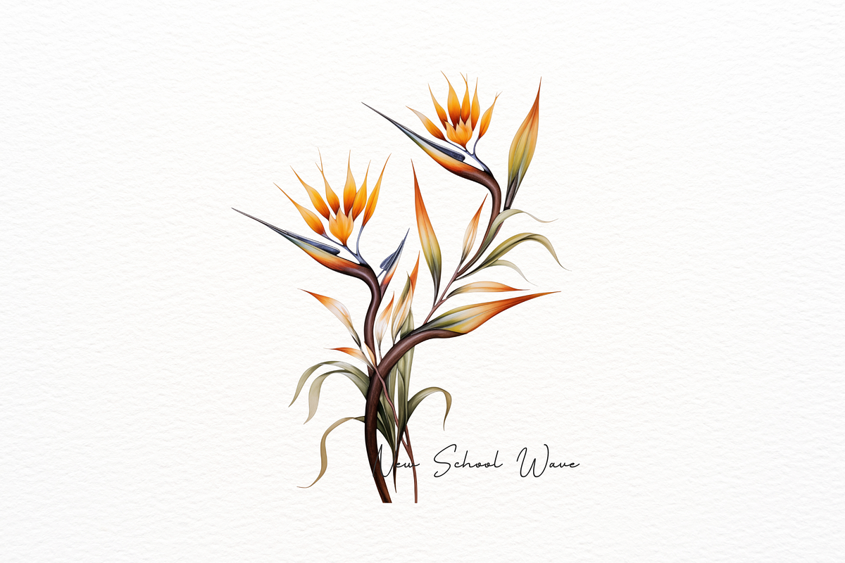 Exotic Watercolor Bird of Paradise, a Decorative Illustration by New-School-Wave (Photo 2 of 5)