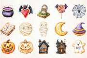 Watercolor Halloween Cookies Clipart, an Illustration by Libby Wishes (Thumbnail 4 of 5)