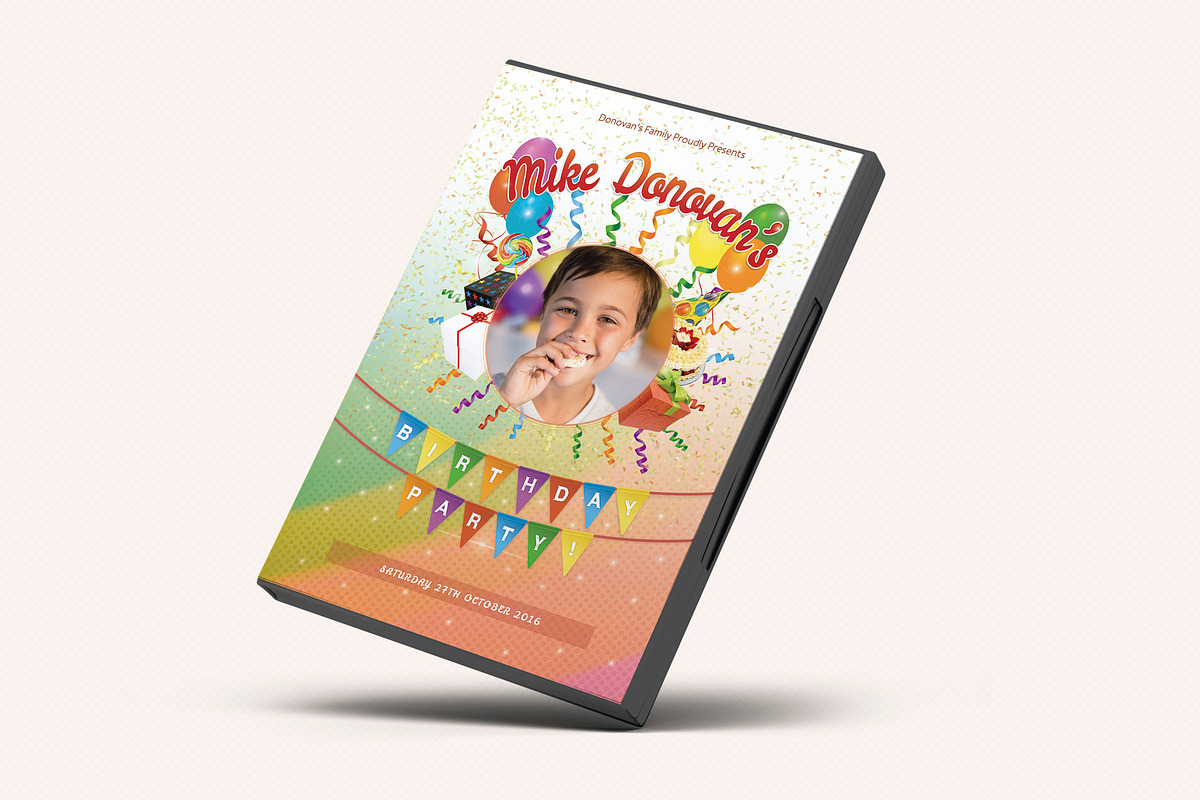 Kids Birthday Party DVD Covers Vol01, a Stationery Template by Sargatal (Photo 6 of 6)