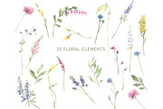 Wildflowers and Watercolor Textures, a Healthcare Illustration by Graphic Blue Bird (Thumbnail 2 of 7)