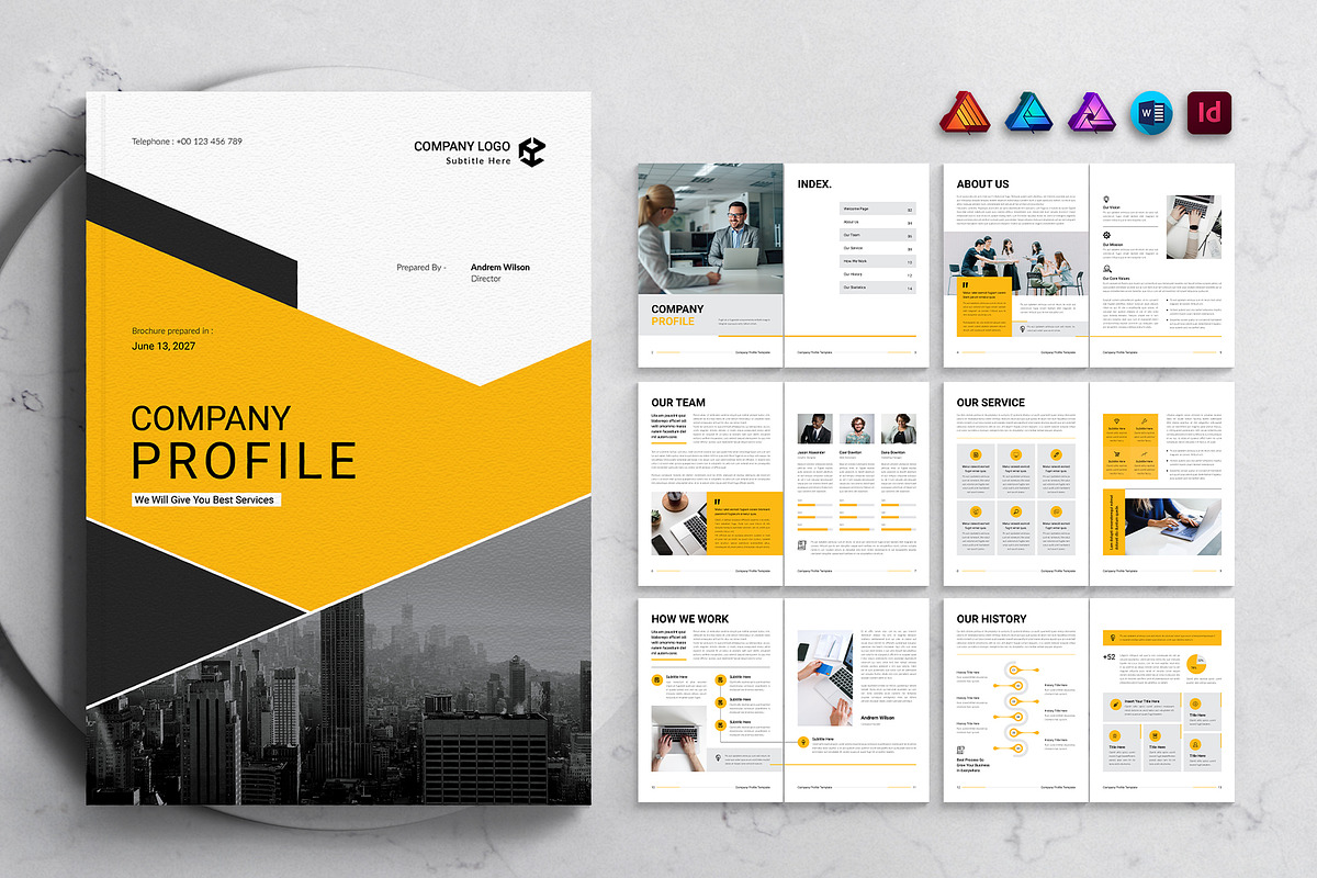 Company Brochure Template, a Brochure Template by DesignCrest (Photo 1 of 12)
