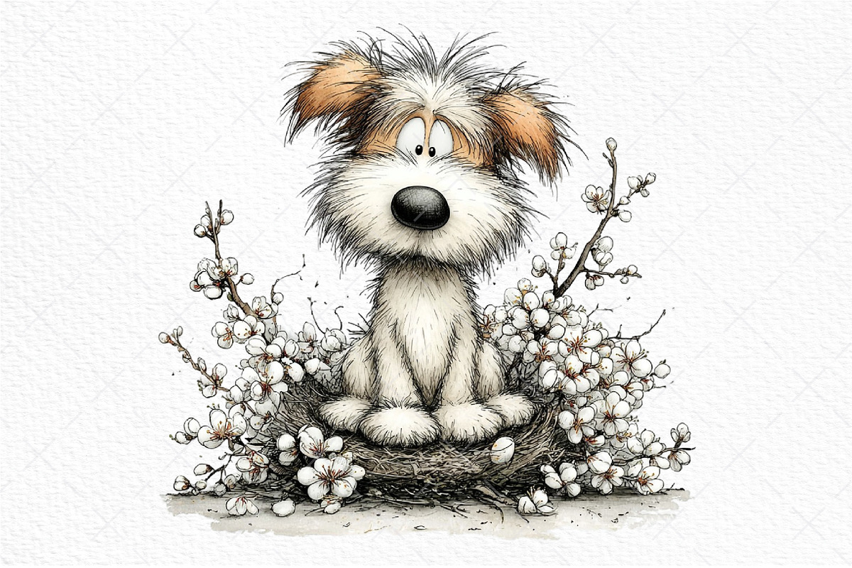 Whimsical Spring Dog Clipart PNG, an Illustration by Craft Nest (Photo 9 of 11)