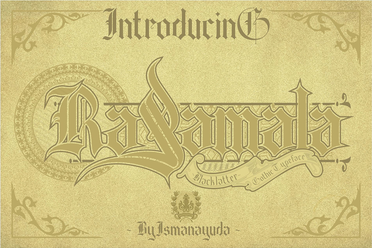 BUNDLE FONT FRAME ORNAMEN, a Blackletter Font by ismanayuda (Photo 13 of 21)