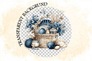 Watercolor Nautical Coastal Clipart, an Illustration by SVGArt (Thumbnail 8 of 9)