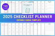 2025 Checklist Planner Canva, a Stationery Template by Designmela01 (Thumbnail 1 of 8)