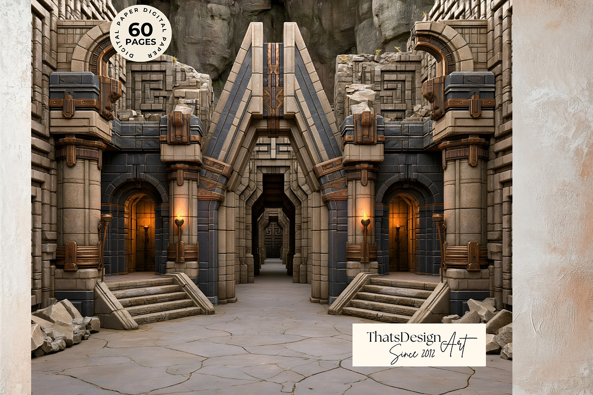 Crystal Beast Realms Backdrops, a Decorative Illustration by ThatsDesignArt (Photo 15 of 15)