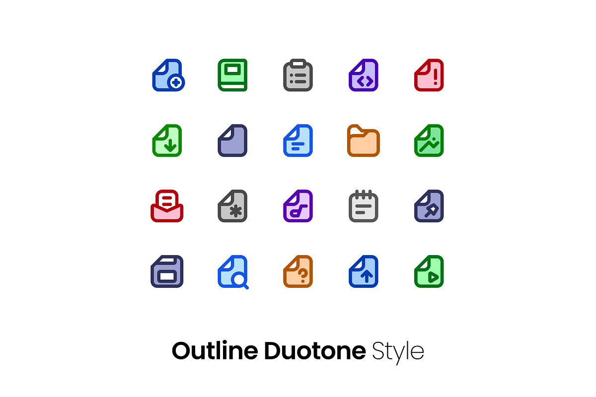 5 Styles Document Icon Pack, a Duotone Icon by hafizhhapis (Photo 3 of 6)