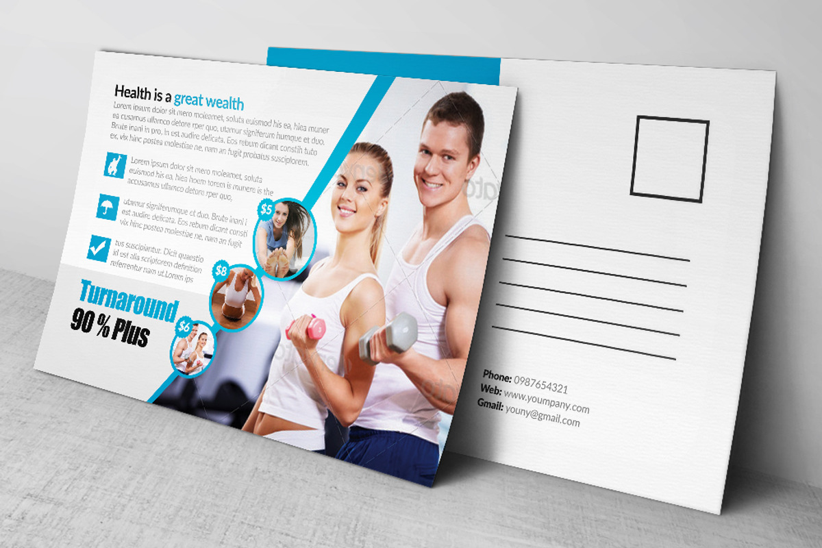 Body Fitness Gym PostCard, a Card Template by Business Flyers (Photo 3 of 4)