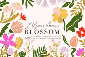 Flowers and leaves illustrations