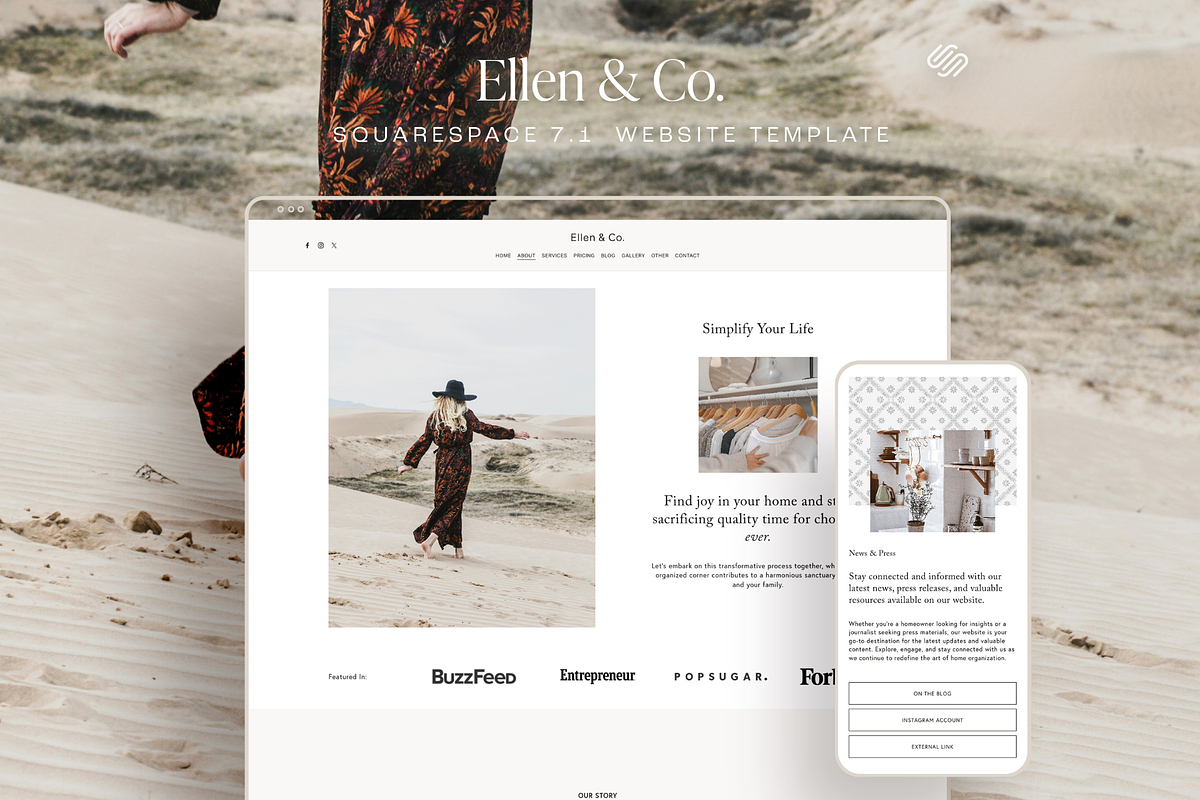 Squarespace Website Template, a Squarespace Template by Peachy Branding (Photo 1 of 9)