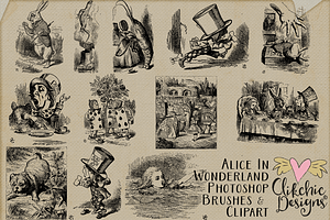 Alice In Wonderland Brushes & Vector