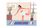 Woman doing yoga at home, a Sport Illustration by Good Studio (Thumbnail 2 of 3)