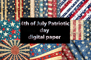 4th of July Vintage Digital Paper, a Texture Graphic by VetalStock