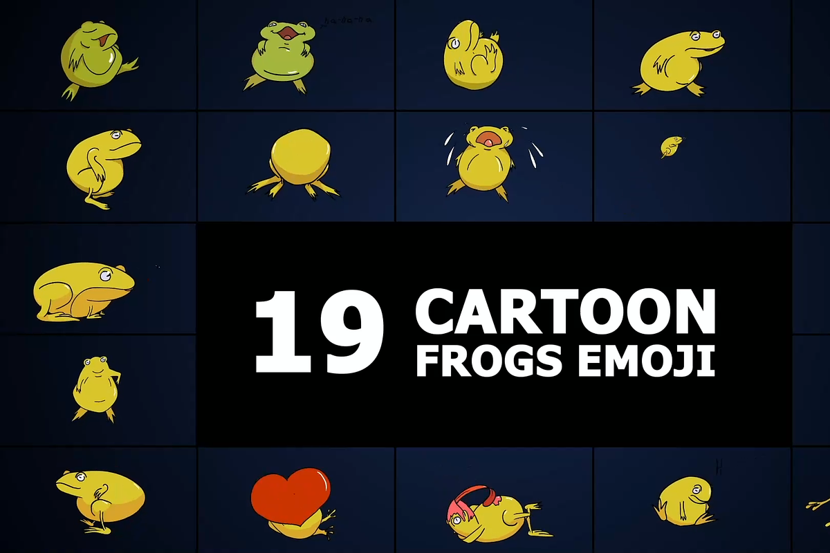 Cartoon Frogs Emoji | After Effects