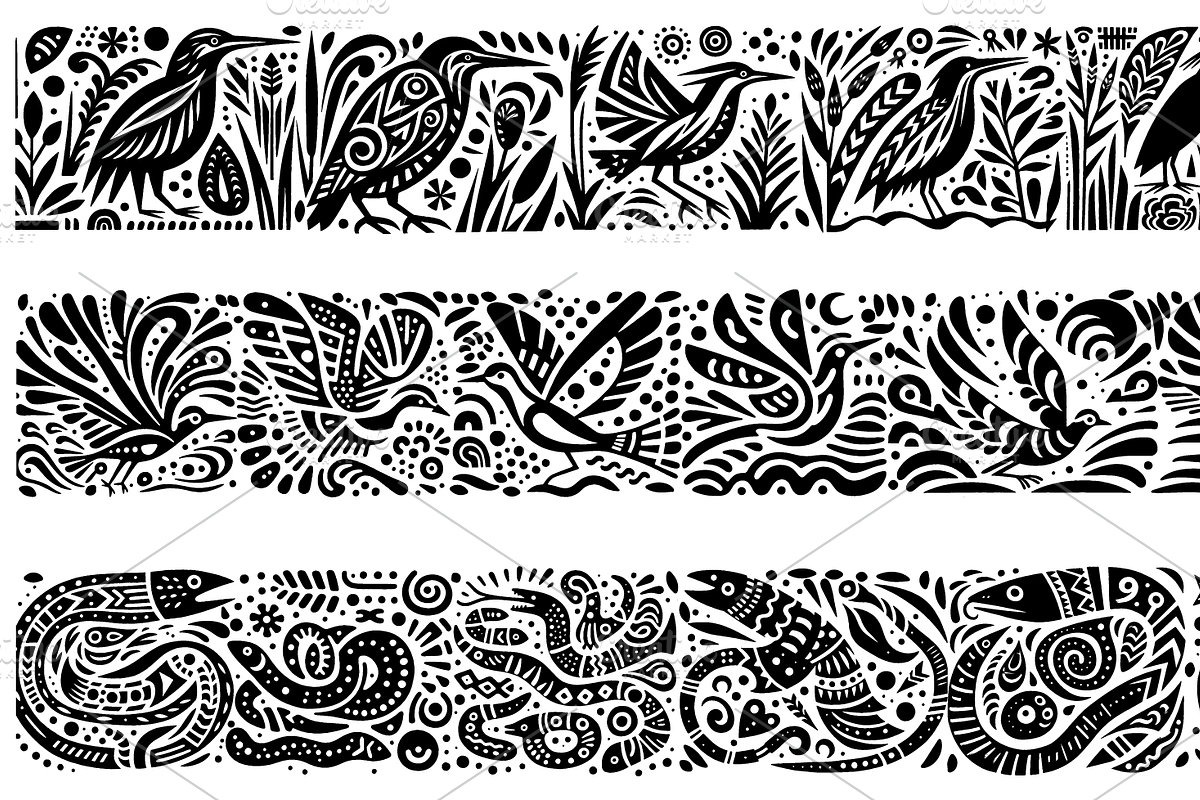 Vintage Animals and Fish Folk Art, an Illustration by devastd (Photo 23 of 30)