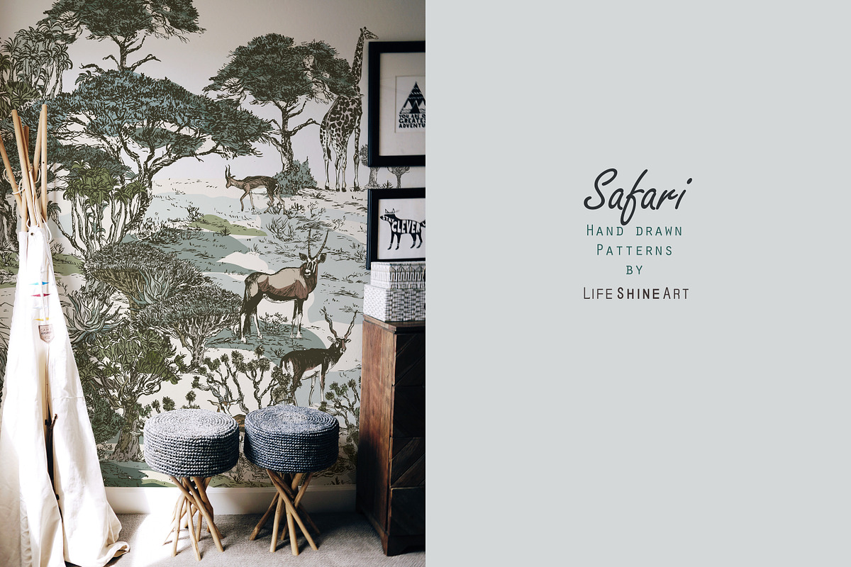 Safari. Seamless Patterns + Panorama, a Pattern Graphic by Irina Dolgikh (Photo 13 of 21)