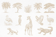 African Safari Animals & Trees Set, an Animal Illustration by NatalieArtShop (Thumbnail 4 of 7)