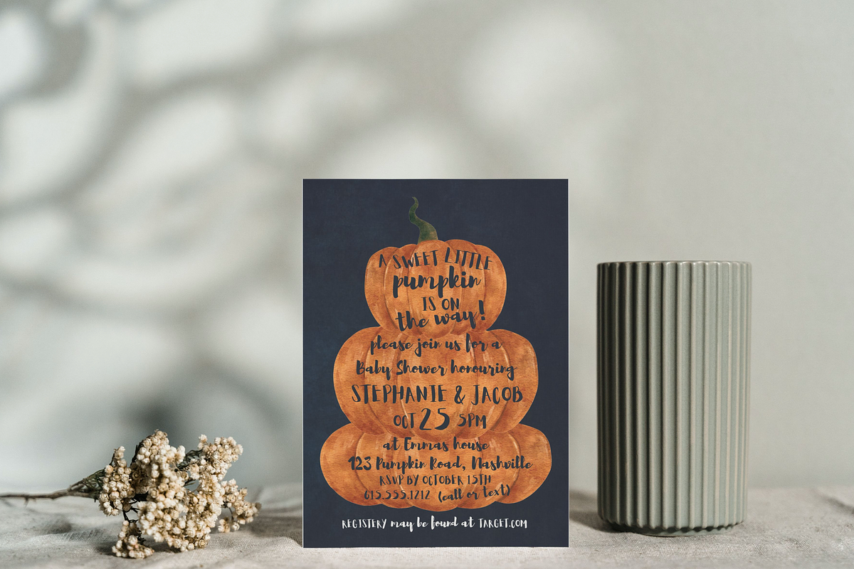 Pumpkin baby shower invitation, an Invitation Template by ForeverPrint (Photo 1 of 7)