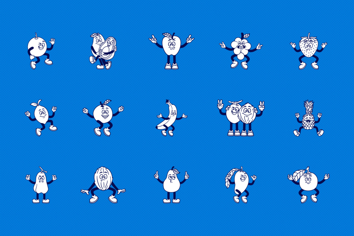 Retro Fruit Mascot Illustration, an Object Illustration by Decoconio Design (Photo 4 of 8)