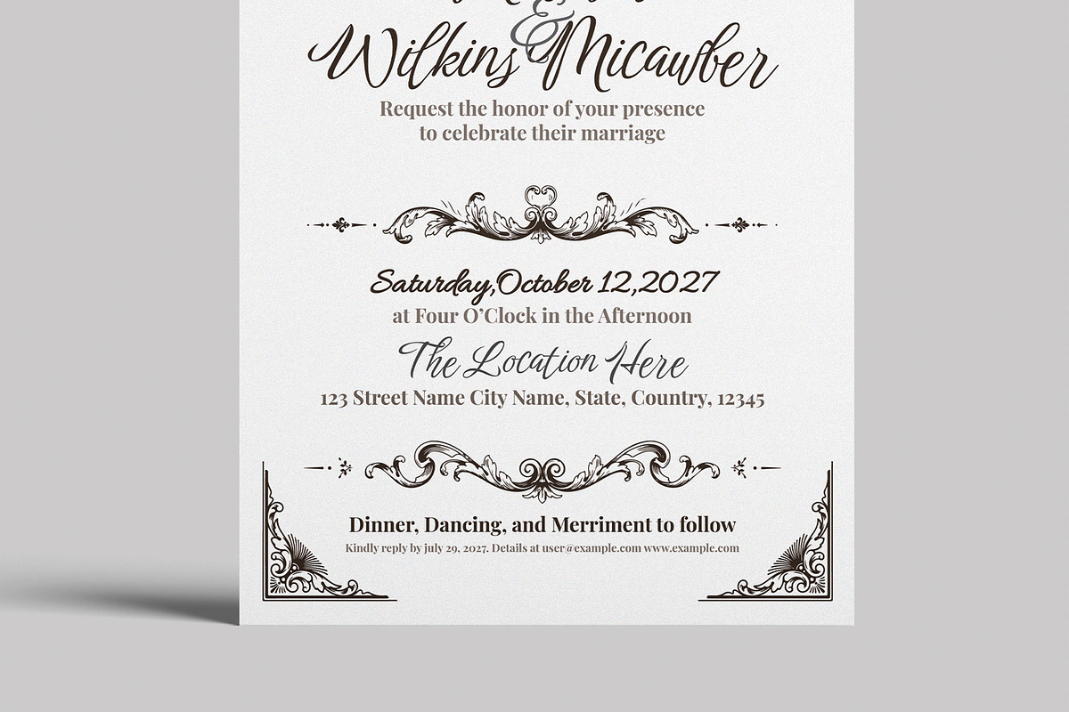 Vintage Wedding Invitation Card, a Stationery Template by MightyDesign (Photo 5 of 8)