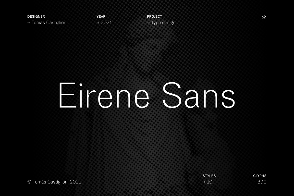 Eirene Sans - Type family, a Sans Serif Font by Tomas Castiglioni (Photo 1 of 20)