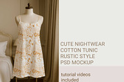 Night wear tunic psd rustic mockup, a Shirt Mockup by jenartstudio (Thumbnail 1 of 3)