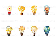 Light Bulb Clipart, Vintage Bulb PNG, an Object Illustration by BrushstrokeArtGB (Thumbnail 4 of 9)