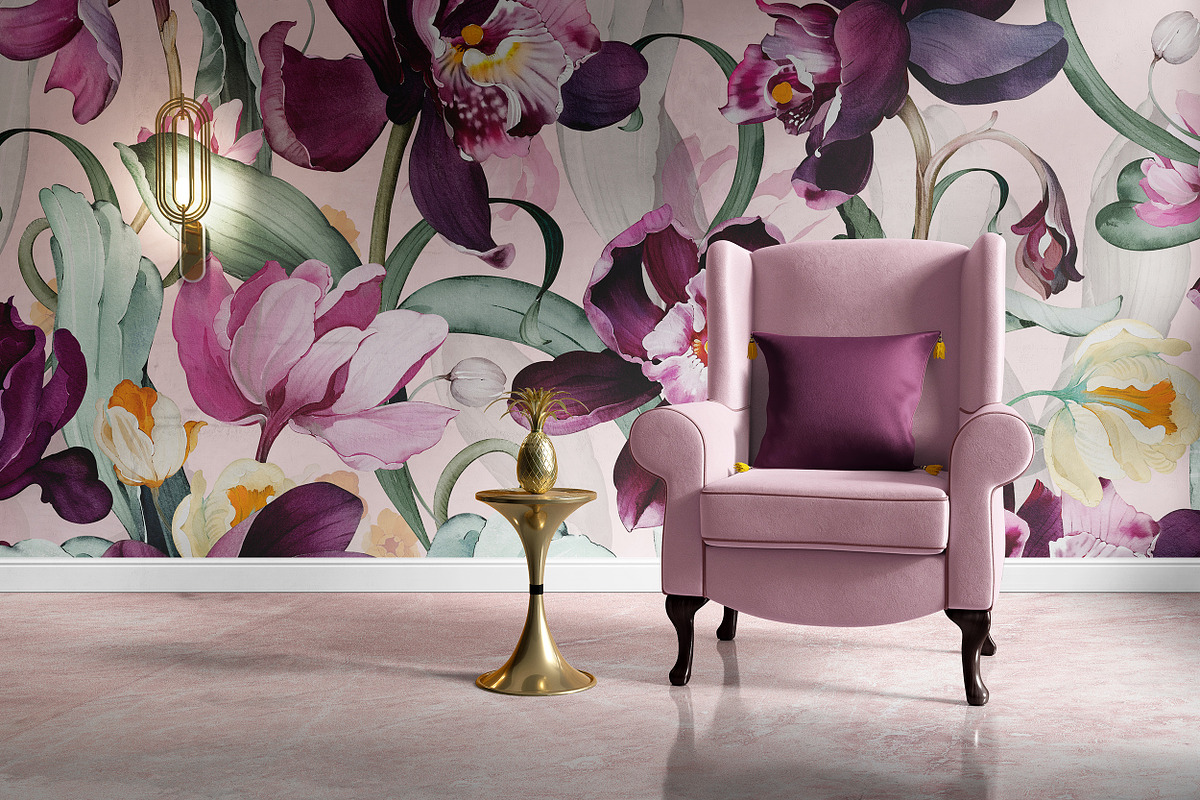 Purple floral pattern, orchids, a Pattern Graphic by Lisima (Photo 7 of 15)