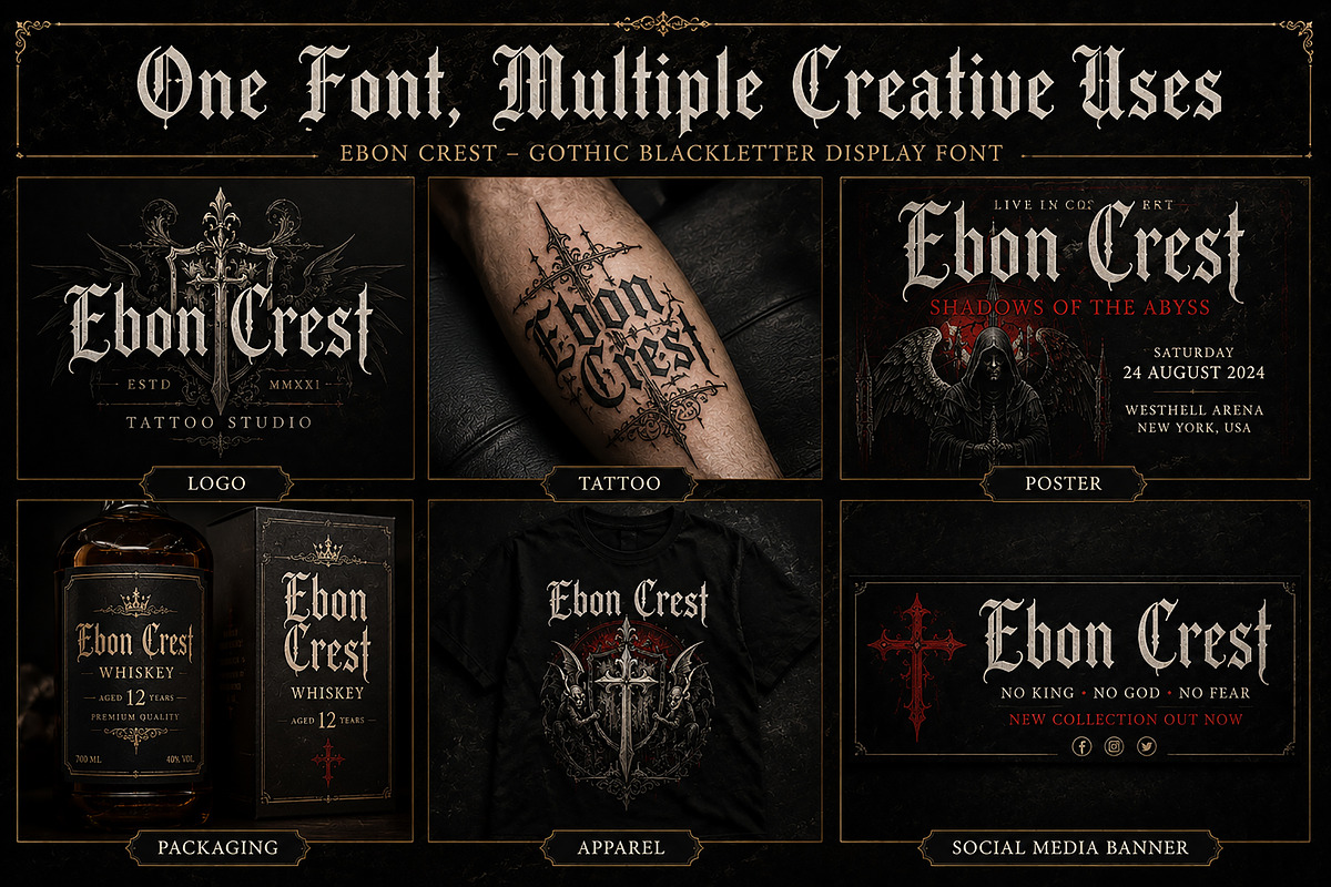 Ebon Crest, a Blackletter Font by Wow Magic (Photo 7 of 7)