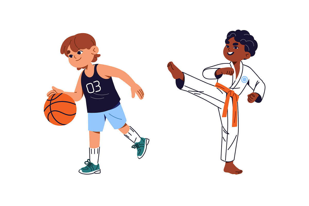 Children playign sports games set, a Person Illustration by PaperTrident (Photo 2 of 7)