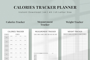 Calories Tracker Printable Planner