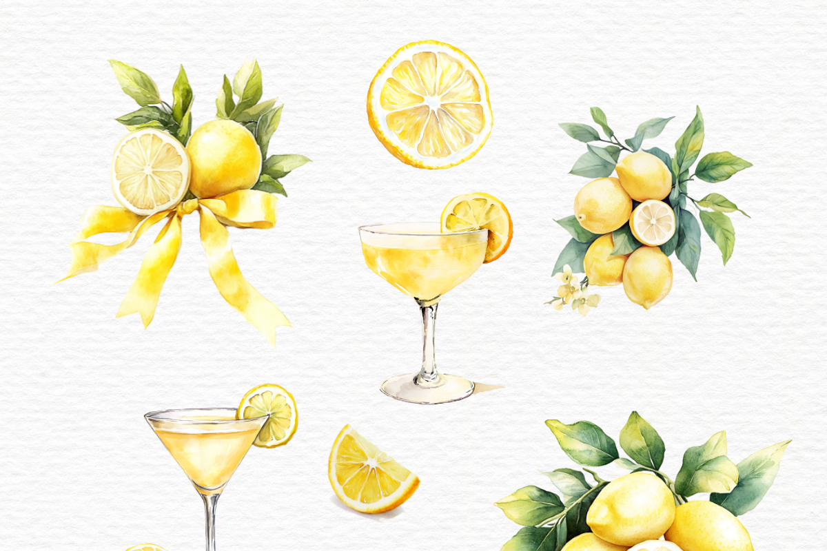 Lemon drop clipart, Watercolor, a Food Illustration by Invite to Clipart (Photo 3 of 5)