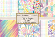 Pastel Rainbow Geometric Digital Pat, a Texture Illustration by DreamPrint404 (Thumbnail 1 of 3)