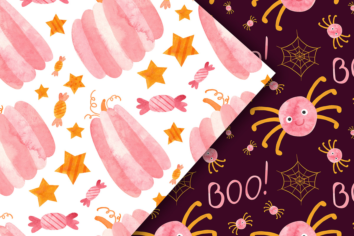 Pink Halloween Clipart & Patterns, a Decorative Illustration by Valin Malin (Photo 13 of 14)