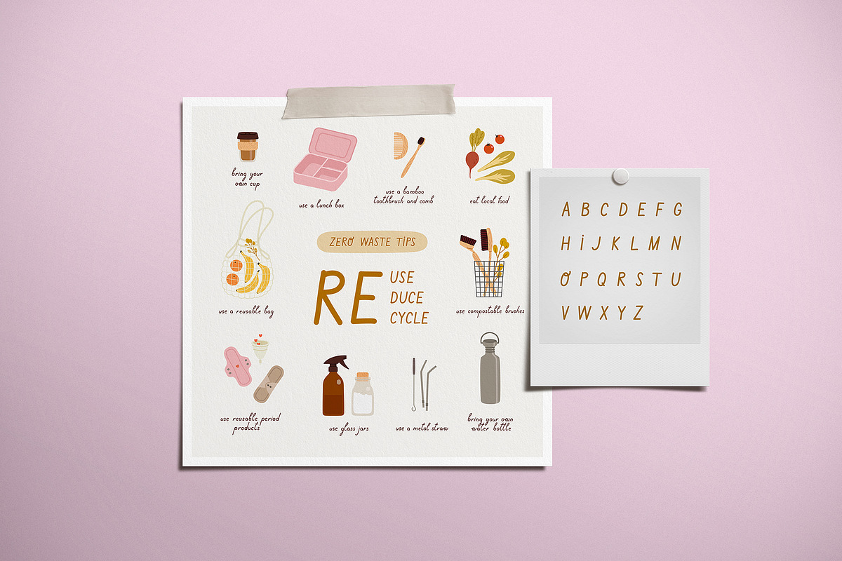 Zero Waste. Eco-friendly products., an Illustration by Sweet Corner (Photo 9 of 11)
