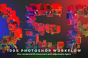 DEFORM - Futuristic 3D Alphabet Kit, an Object Graphic by INSgraphizm (Thumbnail 2 of 4)