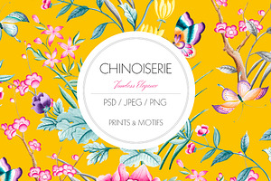 Chinoiserie, Hand Painted Prints.