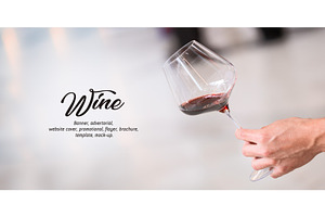 Rose Wine Glass - Banner Vector 006