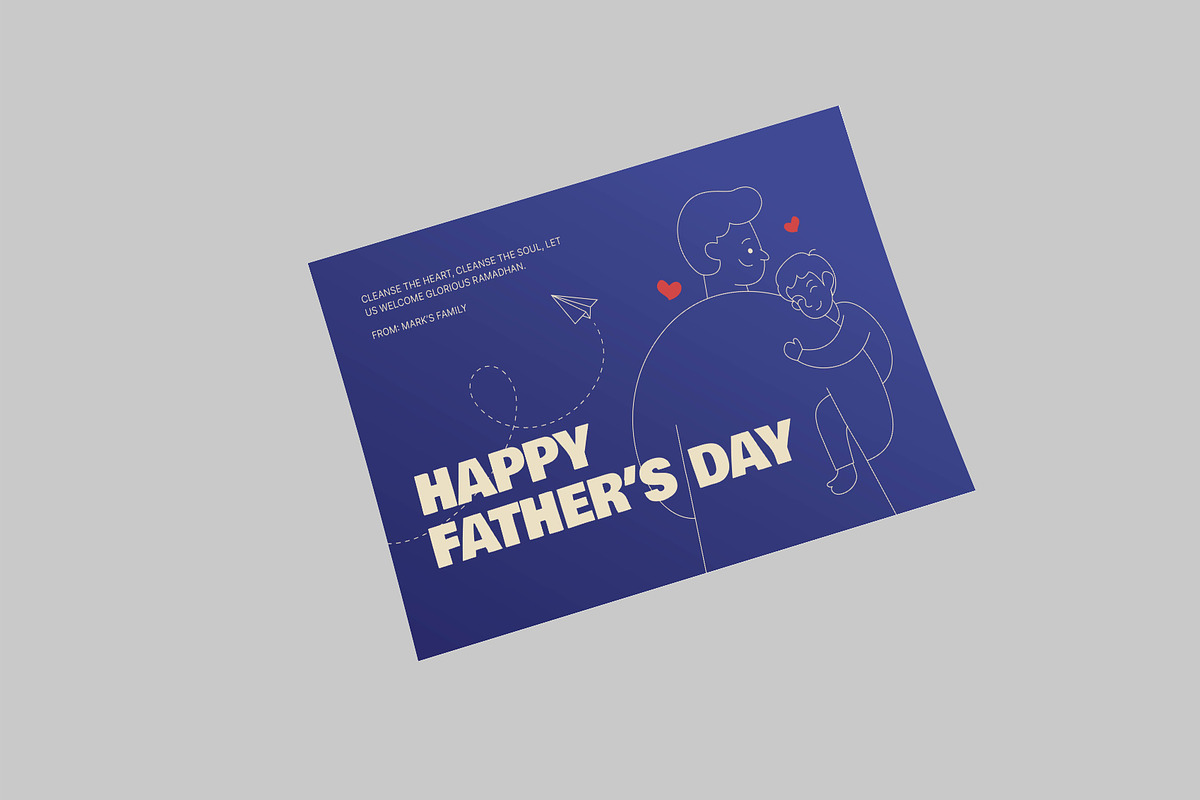 Blue Fathers Day Greeting Card, a Card Template by Neermana (Photo 4 of 4)