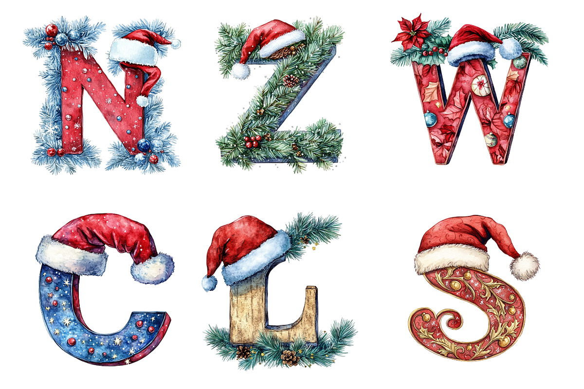 Christmas Alphabet Png Bundle_02, an Illustration by SinaCreation (Photo 3 of 7)