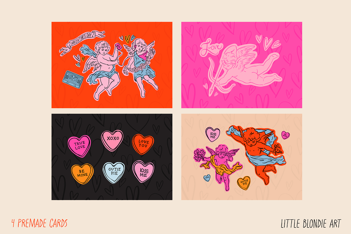 Valentine's Day Cupid Bundle, a Decorative Illustration by Little Blondie Art (Photo 7 of 8)