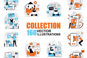 Bundle Concept Illustrations, a Finance Illustration by alexdndz