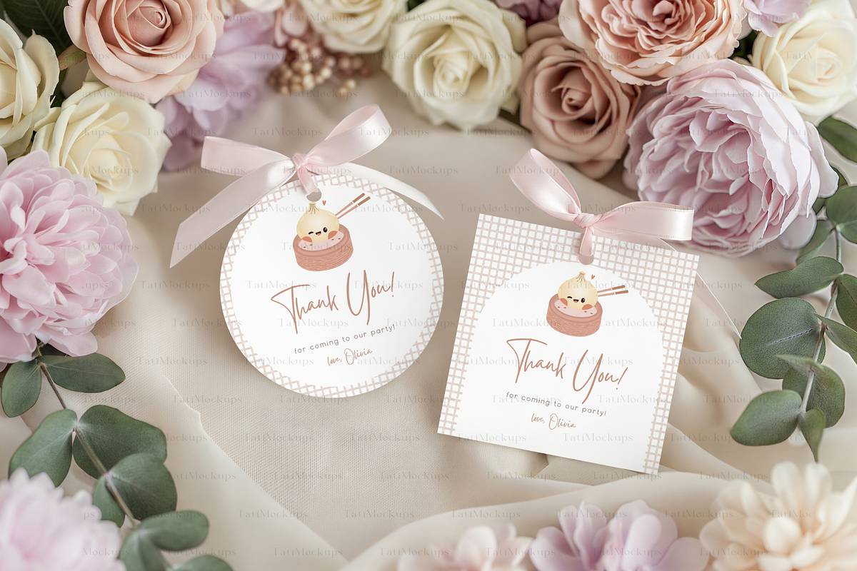 Elegant Floral Gift Tag Mockup Scene, a Product Mockup by TatiMockup (Photo 3 of 4)