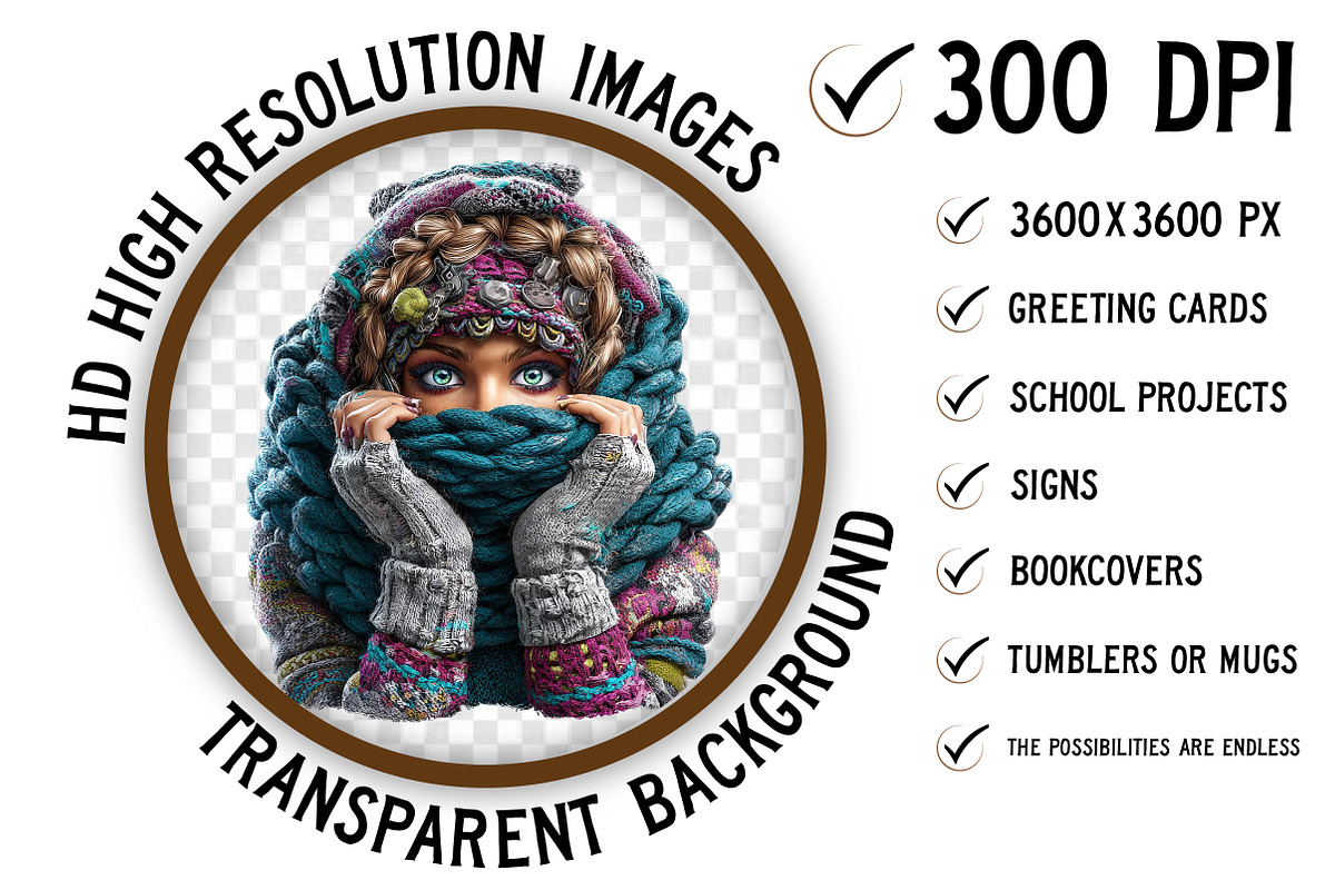 Cosy Winter girl Clipart Bundle, an Illustration by Craft Nest (Photo 2 of 10)